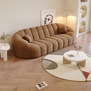 Shell <b>Sofa</b> Cream Colored Velvet Tufted Design Modern Living Room Furniture - Product Image 3