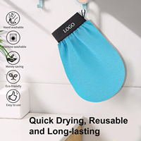 Koreanischer Peeling-Handschuh aus Viskosefaser, Kessa Körperpeeling, Hornhautentferner, Dusch- und Badehandschuhe für Männer und Frauen, Selbstbräuner-Entferner