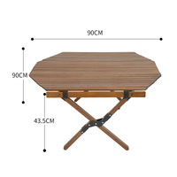 Table de jardin pliable octogonale moderne, portable, en bois de hêtre massif, avec cadre en métal, pour le camping, l'entrepôt, les loisirs, directement de l'usine