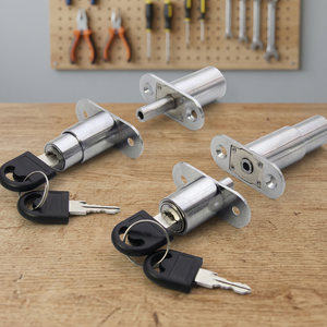 Serrure à poussoir de 25 mm pour tiroirs de meubles, armoires et unités de rangement, cylindre de serrure à poussoir robuste de 25 mm pour armoires - Product Image 2