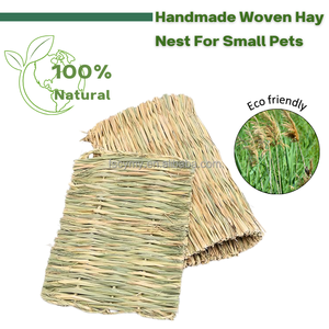 Dokuma tavşan doğal çim Hutch saklanma tünel katlanabilir gine domuzcuk yuvası çiğnemek Mat - Product Image 4