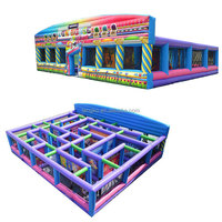 Labyrinthe gonflable géant Arène Obstacle Sport Game Outdoor Laser Tag Labyrinthe gonflable avec accessoire de soufflage