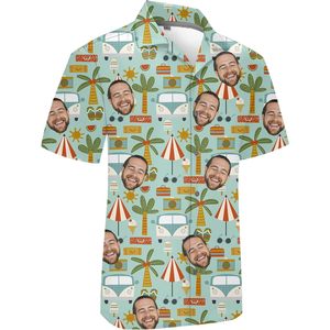 Chemise hawaïenne à fleurs personnalisée pour hommes taille XL bouton décontracté été Funky cadeau personnalisé tissu tissé à motif floral à simple boutonnage - Product Image 1