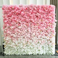 Panneau de fond mural 3D en rouleau de 2,4 m x 2,4 m, personnalisable, avec grandes fleurs de rose, en soie artificielle, pour décoration moderne de mariages et événements
