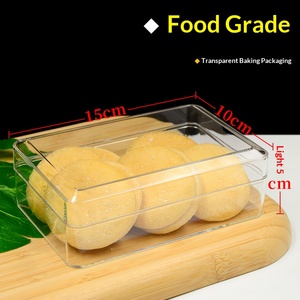 Boîte de rangement rectangulaire en plastique transparent de qualité alimentaire avec couvercle pour biscuits, gâteaux, desserts et emballages de pâtisserie - Product Image 6