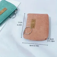 Pochette à monnaie en velours, organiseur de cosmétiques durable, sac de transport unisexe doux à rayures, mini pochette en velours, petit sac de rangement de voyage