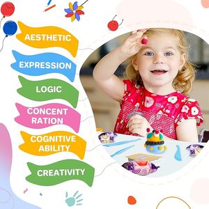 Kit de Pâte à Modeler à Séchage à l'Air pour Noël, 6 Pots, DIY Père Noël Bonhomme de Neige Sapin de Noël, Non Toxique, Cadeau Artisanat de Fêtes pour Enfants, OEM - Product Image 6
