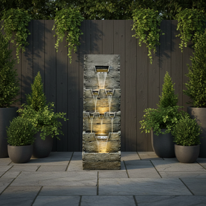 Scultura Paesaggistica con Acqua Corrente, Ruota Feng Shui e Mulino - Fontana Stile Pastorale con Rocce e Laghetto per Giardino - Product Image 4