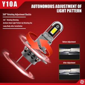 Phare LED automobile Y10A en aluminium aéronautique, ventilateur silencieux haute vitesse, 3000LM, pilote intégré, <span class=keywords><strong>ampoule</strong></span> de voiture - Product Image 3