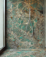 Comptoir en granit amazonite vert au design de luxe amazonite quartz granit turquoise taille personnalisée pour le salon de la villa