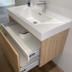 Chinese Manufacture Open Type Euro Style Furniture Wall Hung Double Sink Cabinet Basin Bathroom <b>Vanity</b> Set - Product Image 1