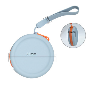 Porte-monnaie rond en silicone avec logo personnalisé, porte-clés, pochette, porte-carte, organisateur d'écouteurs, de câbles de données et de clés USB, OEM disponible - Product Image 5