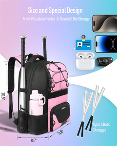 Sac de sport professionnel pour enfants et jeunes sac à dos personnalisé pour batte de baseball et de softball avec compartiment à chaussures pour la randonnée et le camping - Product Image 3