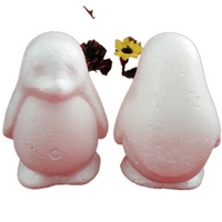 Figurine de pingouin en polystyrène massif, 11 cm, blanc, en mousse, à peindre soi-même, pour décoration DIY