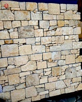 Pierre de parement décorative extérieure en travertin beige à effet de pierre naturelle empilée pour revêtement mural extérieur