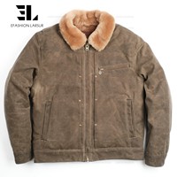 Veste de chasse en toile de canard enduite de cire lourde LARSUR, fabriquée sur mesure, avec doublure en polaire en fourrure, veste de motard pour motocyclistes