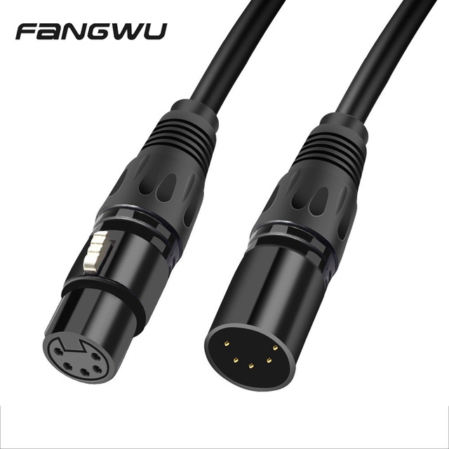 Professional Low Noise Oem Dmx 512 Signal Stage Light Balanced Microphone 5 PINS Cables