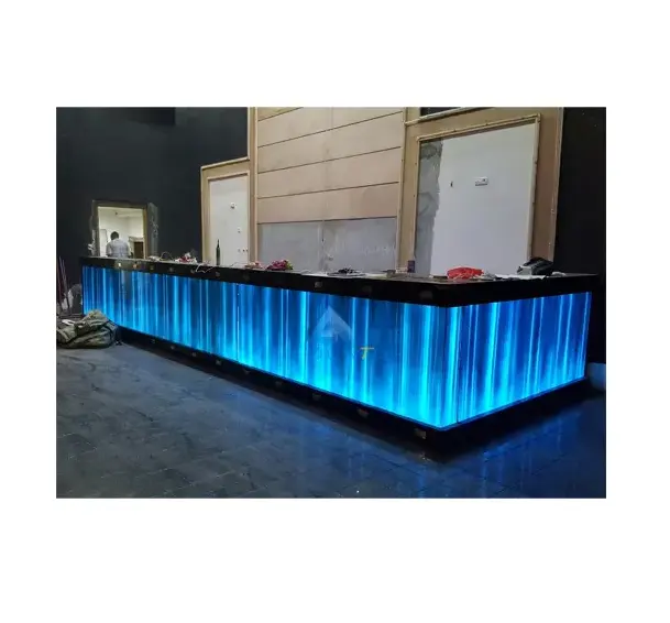 Barra de Bar de diseño moderno, barra de luz Led Artificial iluminada, encimera de mesa