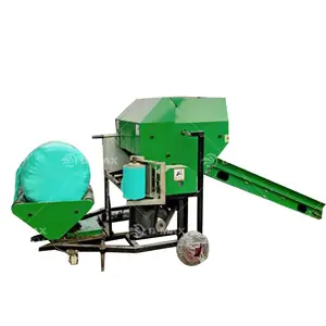 Multifunction automatic horizontal Forage hay chaff straw grass silage baling wrapping press packing machine for sale