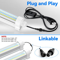 Lampes de culture LED étanches IP66 à spectre complet 120V T8 T12 T20 4 pieds 45W 50W pour le semis, la culture, la floraison, l'agriculture, le jardin