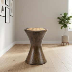 <b>Midcentury</b> Modern Wood <b>Coffee</b> <b>Table</b> With Rattan Top Handmade Living Room Furniture - Product Image 3