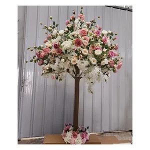 वेडिंग इवेंट टेबल सेंटरपीस पुष्प व्यवस्था सजावट कृत्रिम गुलाब नकली रेशम फूल बिक्री के लिए कृत्रिम गुलाब के पेड़