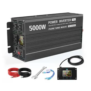 Inverter kustom untuk penggunaan rumah, konverter daya gelombang sinus murni 3000w 4000w 12v ke 110v 5000w