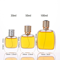 Flacon de parfum en verre ovale élégant de 30 ml, 50 ml, 100 ml avec bouchon embossé et emballage en boîte, en stock