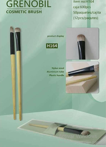 Pennello cosmetico Grenobil 600E, 12 pezzi, strumento per il trucco con manico in legno e capelli sintetici piatti - Product Image 3