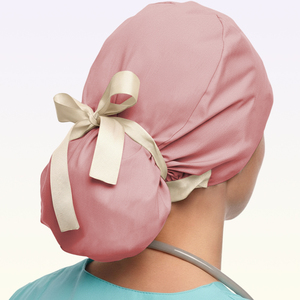 Cappelli da Infermiera con Fodera in Raso Rosa Stampata per Donne con Coda di Cavallo, per Cliniche e Ospedali, per Capelli Lunghi - Product Image 2