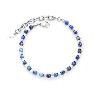 Beaded Stainless Steel <b>Bracelet</b> Blue Geometric Women's Jewelry Fashion Accessory - Product Image 1