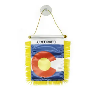 Bandiera dello stato Colorado all'ingrosso della fabbrica 6x4 Mini bandiera 8x12 cm bandiera appesa con gancio a ventosa