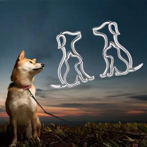 925 स्टर्लिंग चांदी महिलाओं गुड लक प्यारा पालतू गहने कुत्ते और बिल्ली स्टड कान की बाली - Product Image 4