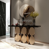 Table de porche de style luxe léger Table console d'entrée simple post-moderne avec dessus en marbre