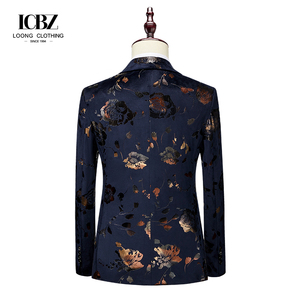 Autunno e inverno stile coreano abito abito da sposa in <span class=keywords><strong>velluto</strong></span> Slim stampato da <span class=keywords><strong>uomo</strong></span> tre pezzi cena festa - Product Image 3