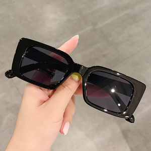 fashionable recycled plastic rectangle unisex sun glasses shades men custom logo trendy black sunglasses women