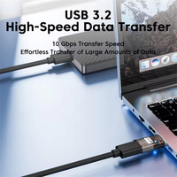 Adaptateur USB3.2 vers USB 60W à charge rapide, convertisseur de transfert de données OTG 10 Go pour téléphone, PC, connecteur USB-A mâle vers USB-A femelle