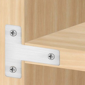 Support d'angle en forme de L en acier inoxydable 550, finition brossée, pour support d'armoire, connecteur durable - Product Image 1