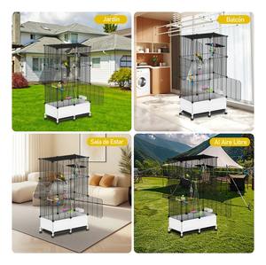 Mangiatoia per Uccelli Pratica per Uso Esterno, Resistente alle Intemperie, Facile da Riempire, Gabbia per Alimentazione Uccelli da Giardino - Product Image 5