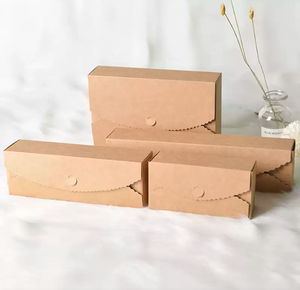 Hình chữ nhật kraft trắng các tông dùng một lần tùy chỉnh kích thước hộp MOONCAKE bao bì Mousse Pastry bánh DIY Macaron Nougat Biscuit - Product Image 2