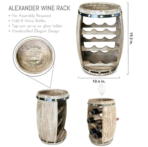 Portabottiglie <span class=keywords><strong>vino</strong></span> portabottiglie in legno naturale a forma di <span class=keywords><strong>botte</strong></span> 8 <span class=keywords><strong>bottiglie</strong></span> - Product Image 2