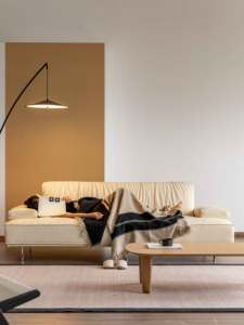 आधा घर 2024 नवीनतम वास्तविक चमड़े के फैशन सोफा थोक मूल्य स्पंज भरने वाली सामग्री के साथ अपार्टमेंट और होटल के लिए - Product Image 3