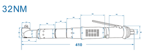 Visseuse <span class=keywords><strong>pneumatique</strong></span> à double embrayage, petite force de réaction, type ergonomique angulaire TL68R32-10, plage de couple 15-32 N.m, OEM, réversible - Product Image 6