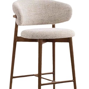 Modern Nordic Solid Pine Wood Bar Chair Small <strong>Dining</strong> High Chair with Backrest for Household Hotel or Restaurant Casual Style - Product Image 5