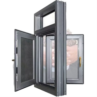 Ventana Abatible Horizontal de Aleación de Aluminio con Vidrio Templado y Mosquitera Magnética, Diseño Insonorizado para Dormitorio y Baño