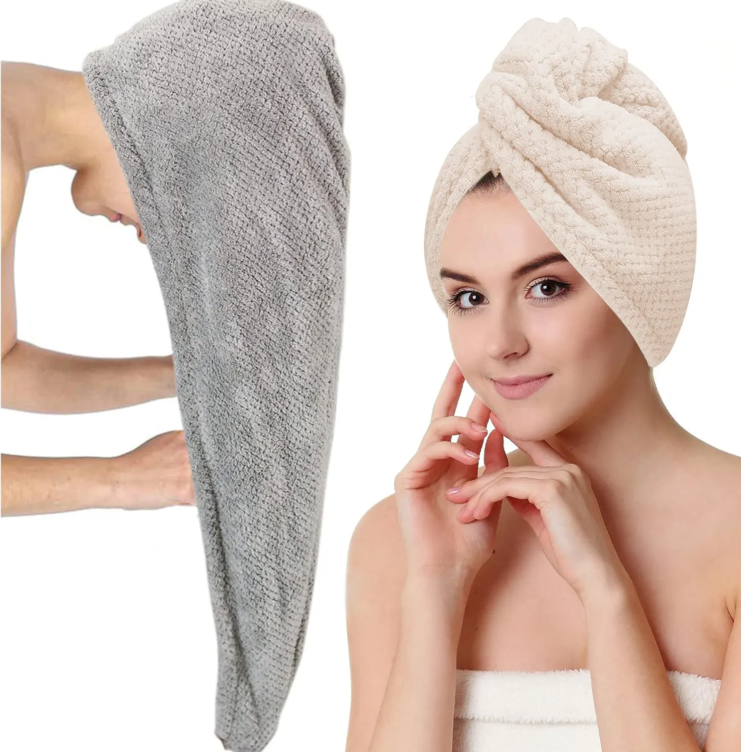 Groothandel Custom Spa Super Absorberend Snel Droog Microfiber Haar Drogen Wrap Salon Handdoek Haar Tulband Voor Vrouwen