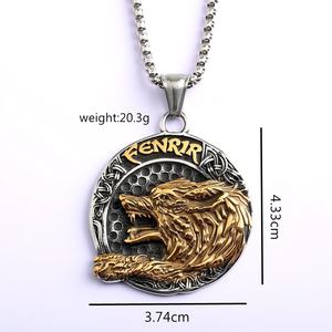 Collier Pendentif Loup Fenrir Viking en Acier Inoxydable Personnalisé Yunnique, Bijou Homme Rétro Gothique Hip-Hop avec Nœud Celtique et Mythologie Nordique - Product Image 5