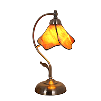 Lampe de table BIFANG moderne en fer avec dôme en verre teinté, LED AC 110V, style jaune, idéale pour une salle de lecture