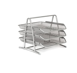 Organisateur de bureau en métal à 3 niveaux, plateau à documents en maille, organiseur de fichiers empilable, porte-documents et <span class=keywords><strong>courrier</strong></span> de bureau - Product Image 3