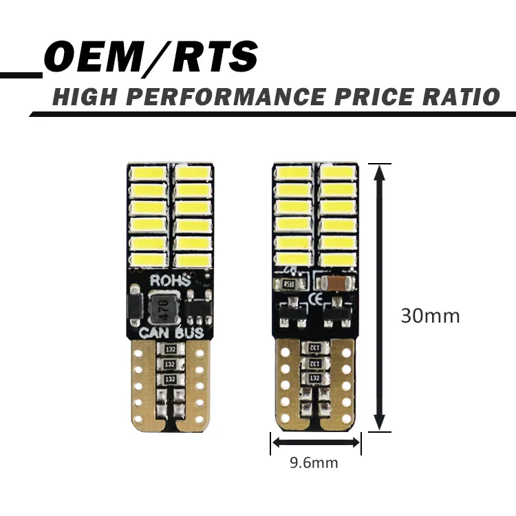 T10 Led Canbus Auto Led Lamp 4014 24smd Led T10 Canbus Binnenlicht Voor Auto Kentekenverlichting